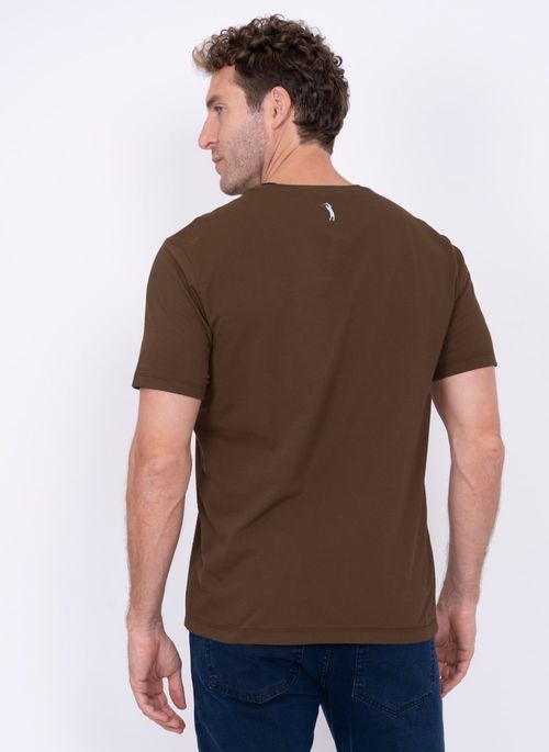 Camiseta Lisa Aleatory Assinatura Marrom