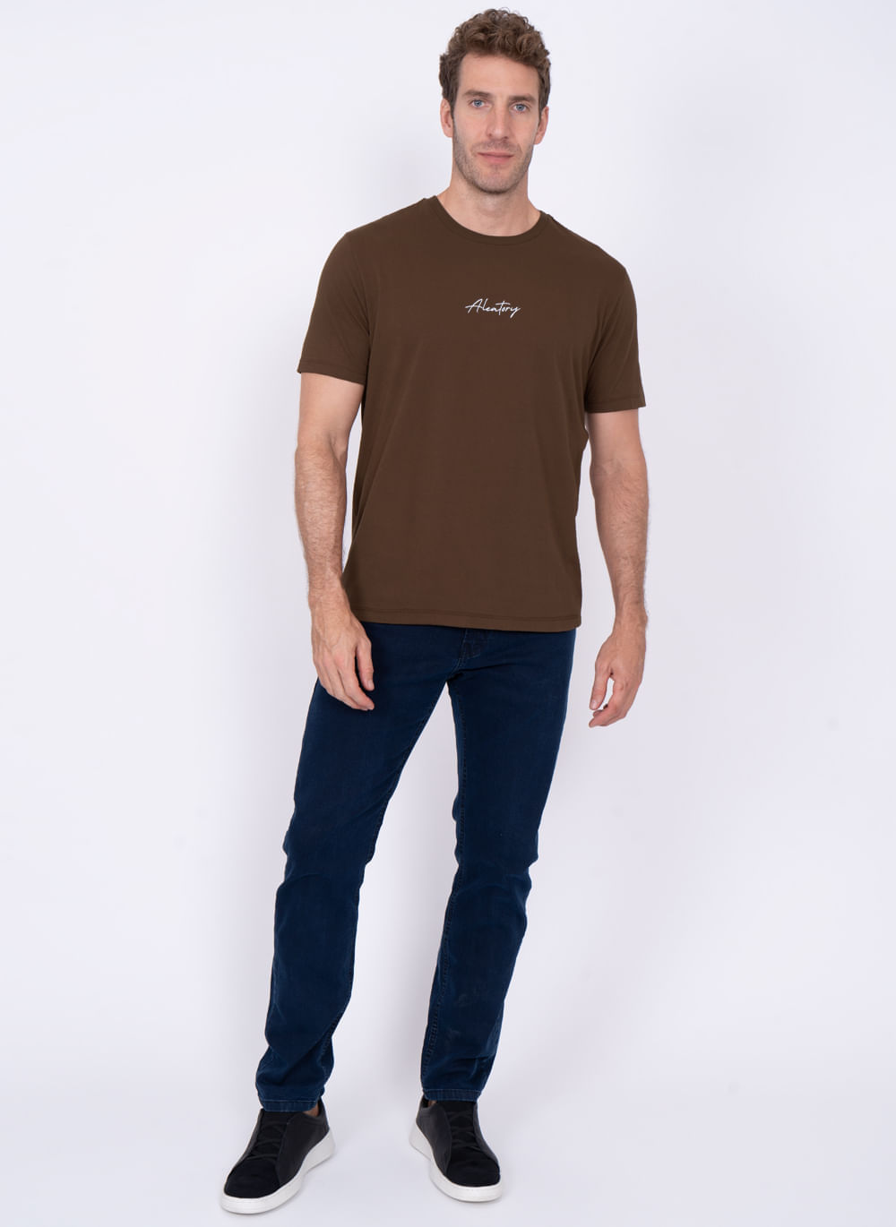 Camiseta-Lisa-Aleatory-Assinatura-Marrom-Marrom-GG