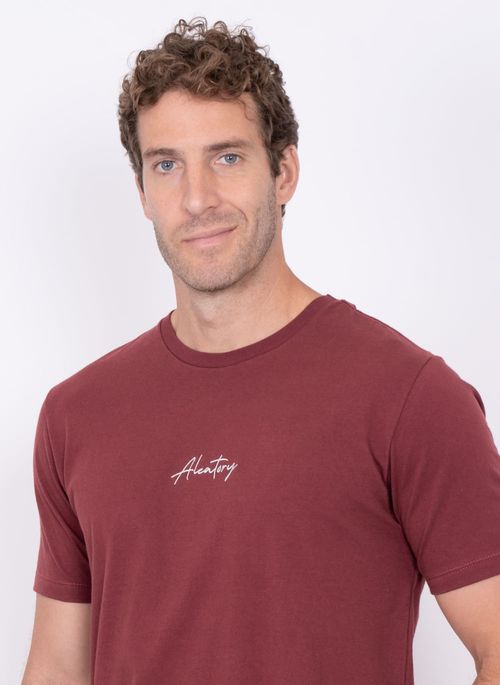 Camiseta Lisa Aleatory Assinatura Bordô