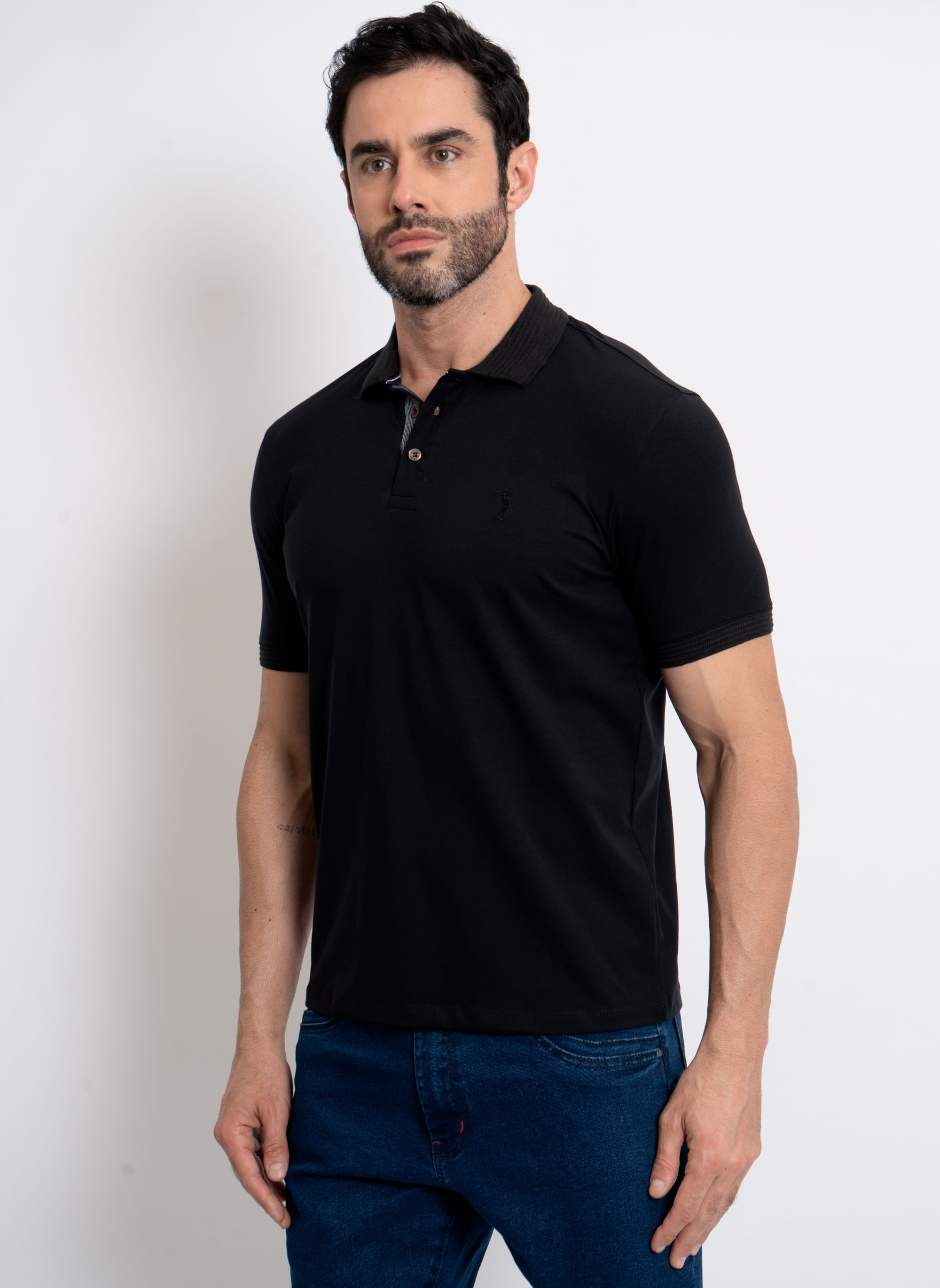 Polo-Masculina-Aleatory-MC-Preta