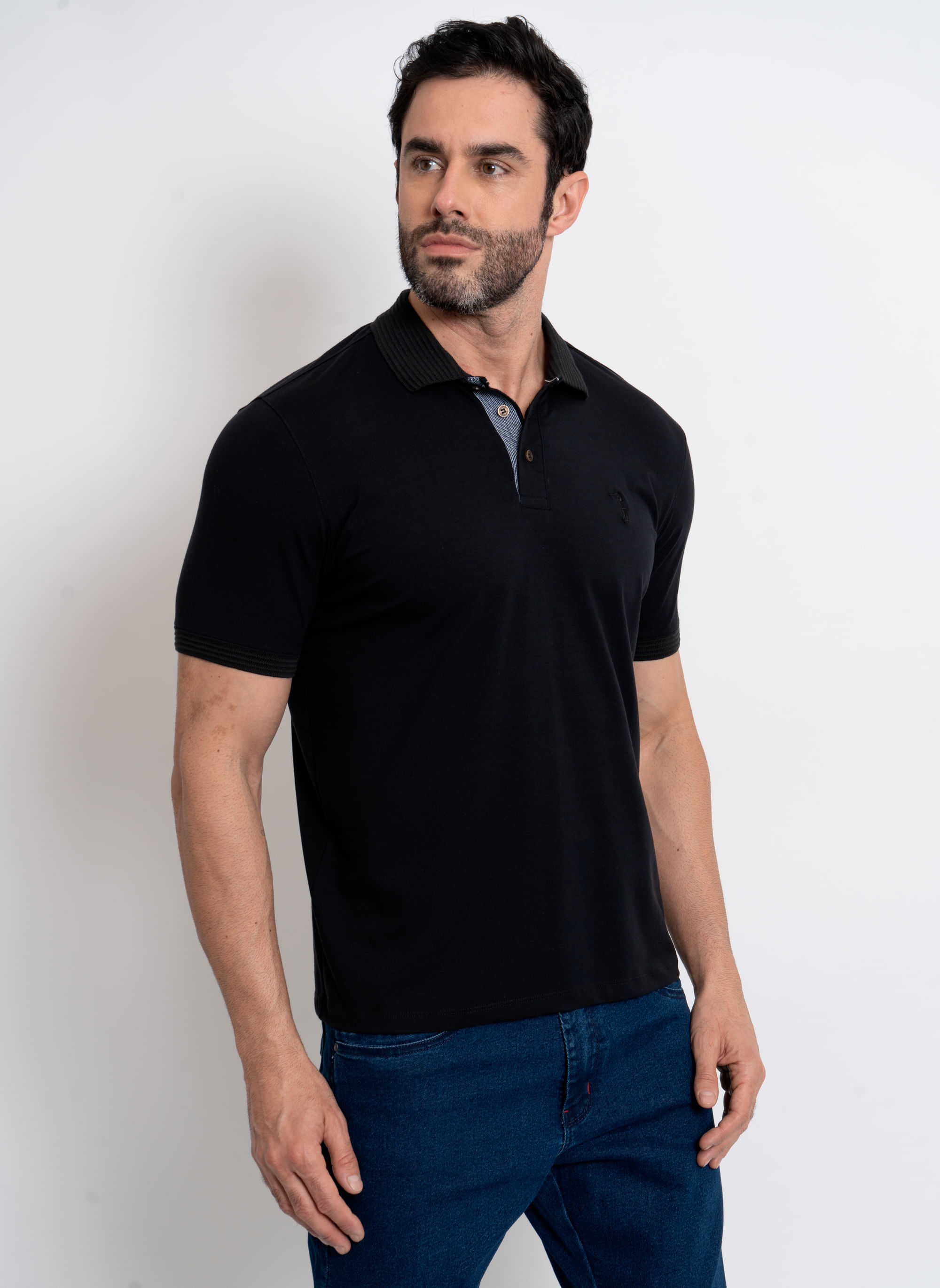 Polo-Masculina-Aleatory-MC-Preta