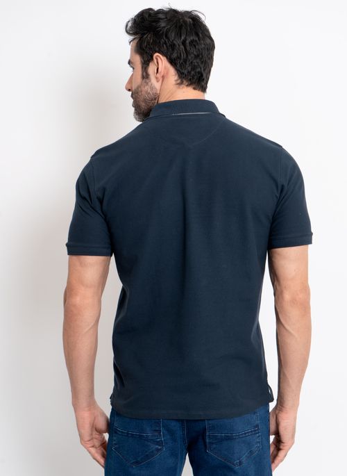 Camisa Polo Masculina Aleatory Reference Marinho