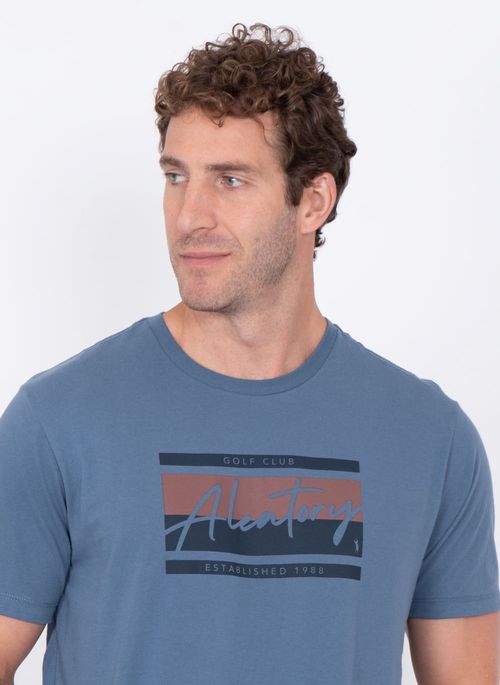 Camiseta Aleatory Estampada Melbourne Azul
