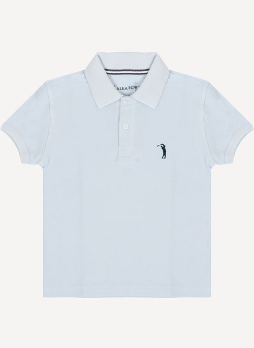 Camisa Polo Aleatory Infantil Piquet Light Tranquil Blue