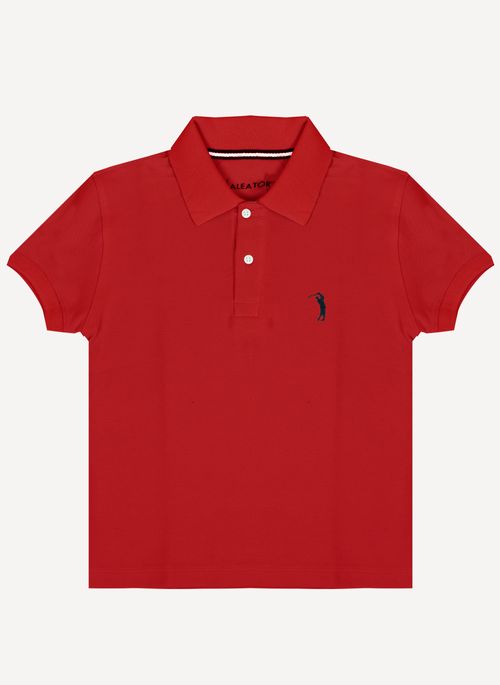 Camisa Polo Aleatory Infantil Piquet Light Raven Red