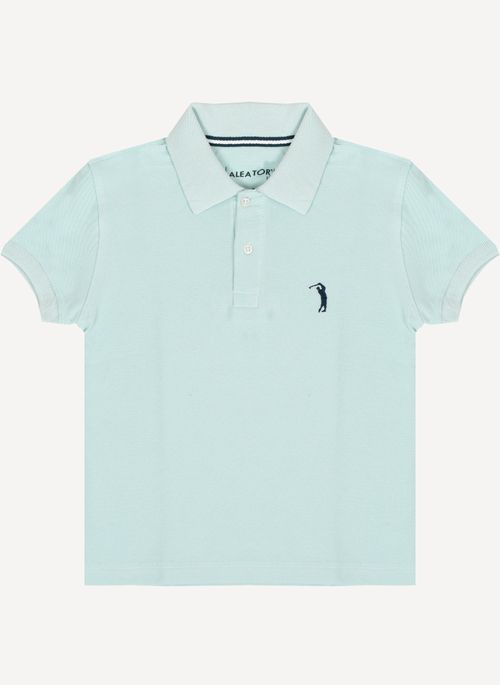 Camisa Polo Aleatory Infantil Piquet Light Azul Claro
