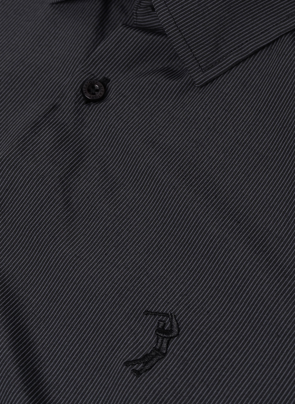 Camisa-Listrada-Aleatory-Manga-Longa-Parioli-Preta-Preto-P