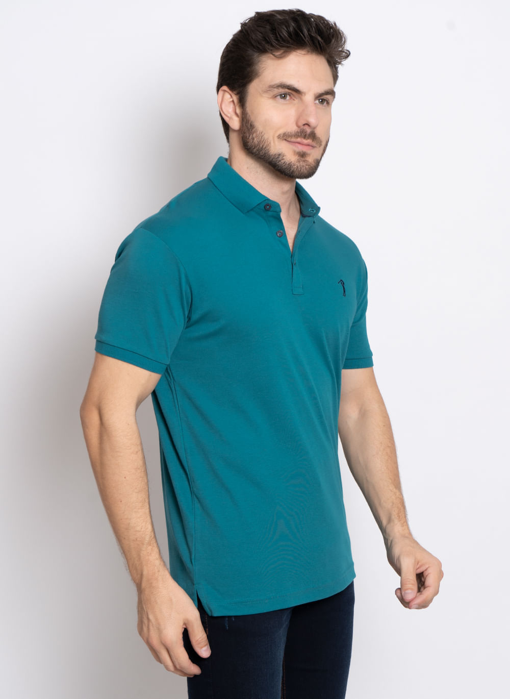 Camisa-Polo-Aleatory-Lisa-Algodao-Pima-Turquesa-Turquesa-P