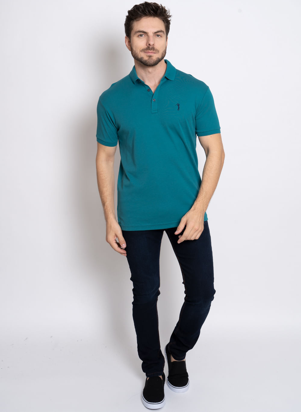 Camisa-Polo-Aleatory-Lisa-Algodao-Pima-Turquesa-Turquesa-P