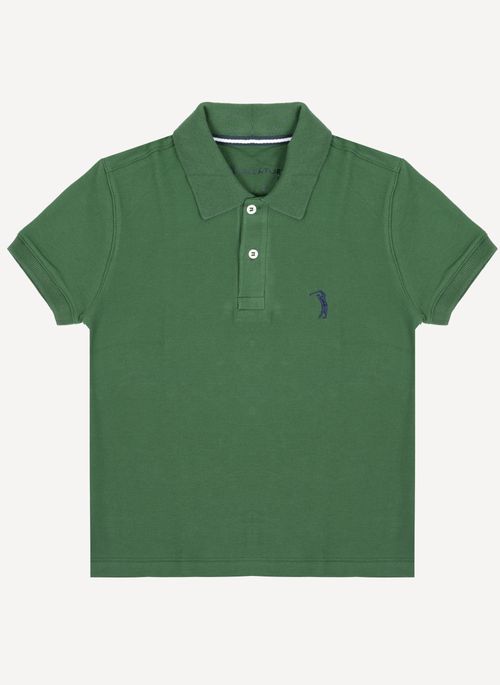 Camisa Polo Aleatory Infantil Piquet Light Verde Escuro