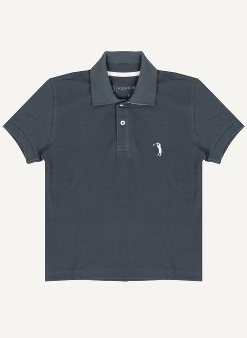 Camisa Polo Aleatory Infantil Piquet Light New Navy