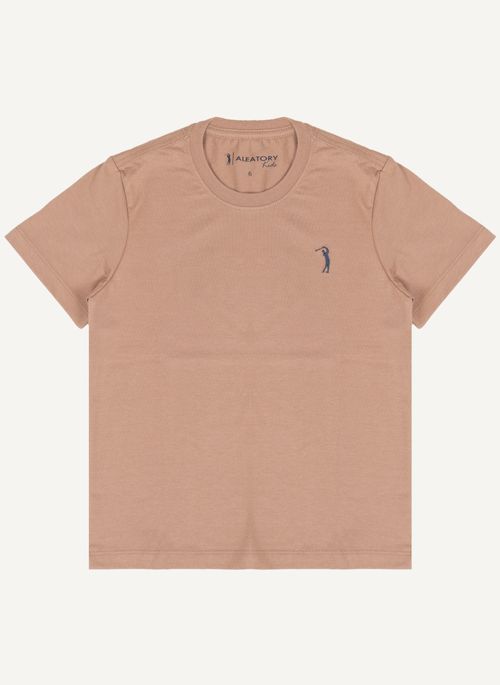 Camiseta Infantil Básica Lisa Bege Escuro
