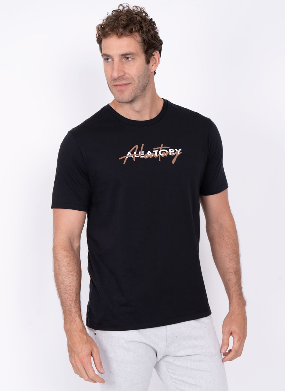 Camiseta-Aleatory-Manga-Curta-Signed-Preta-Preto-P