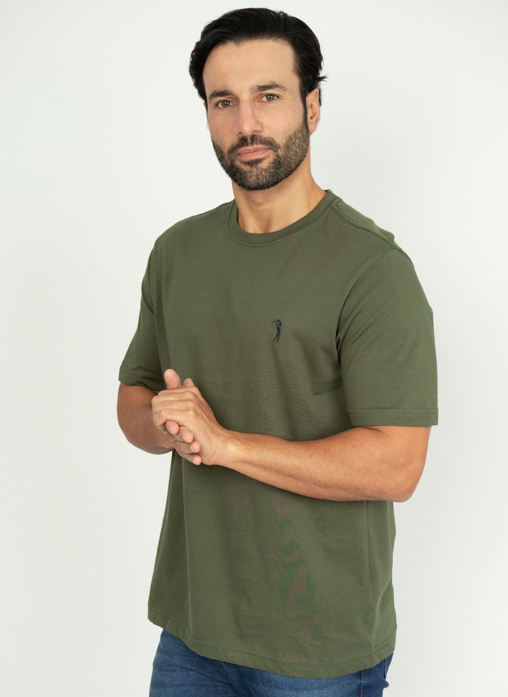 Camiseta-Aleatory-Lisa-Oliva-Escuro-Verde-Escuro-XGGGG