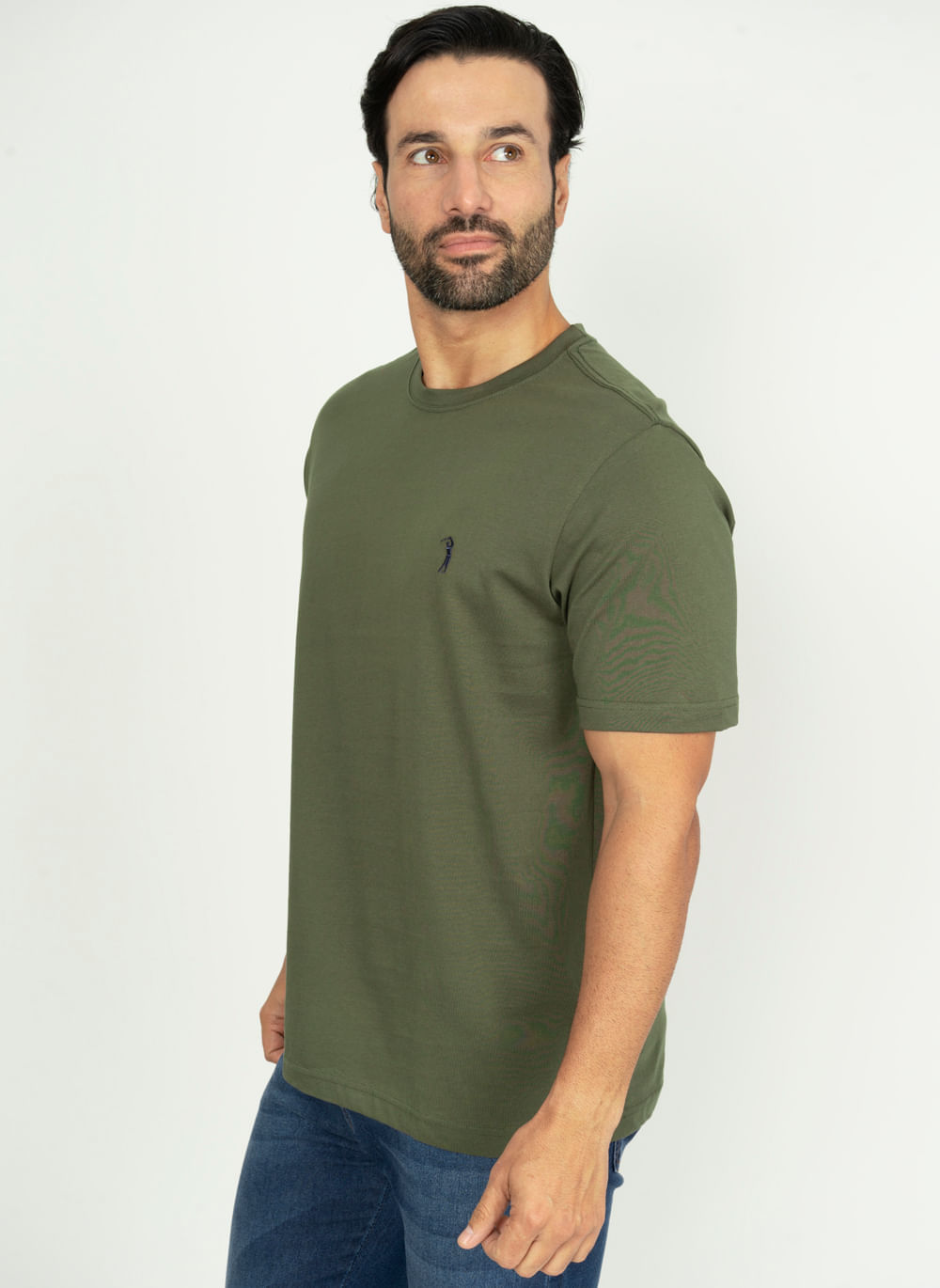 Camiseta-Aleatory-Lisa-Oliva-Escuro-Verde-Escuro-XGGGG