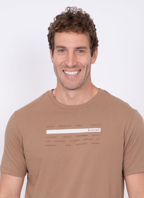 Camiseta Estampada Aleatory Attitude Bege