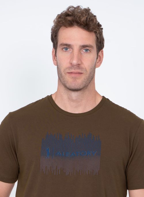 Camiseta Estampada Aleatory Sound Marrom