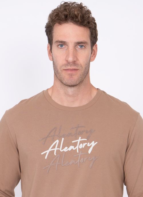 Camiseta Estampada Aleatory Manga Longa Triad Marrom