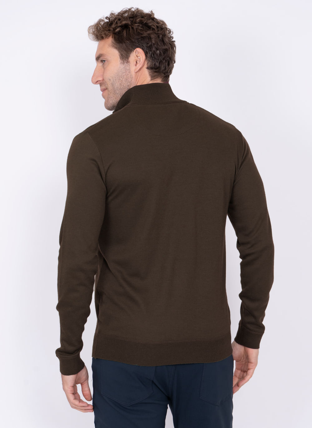 Sueter-Aleatory-Gola-Ziper-Marrom-Marrom-P