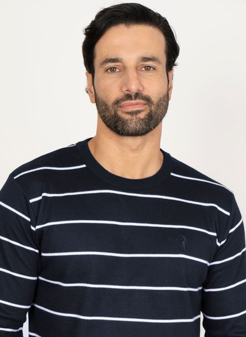 Suéter Aleatory Listrado Diligent Marinho