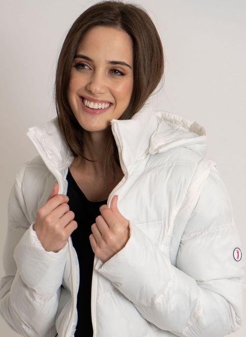Jaqueta Aleatory Feminina Puffer 2 em 1 Off-White