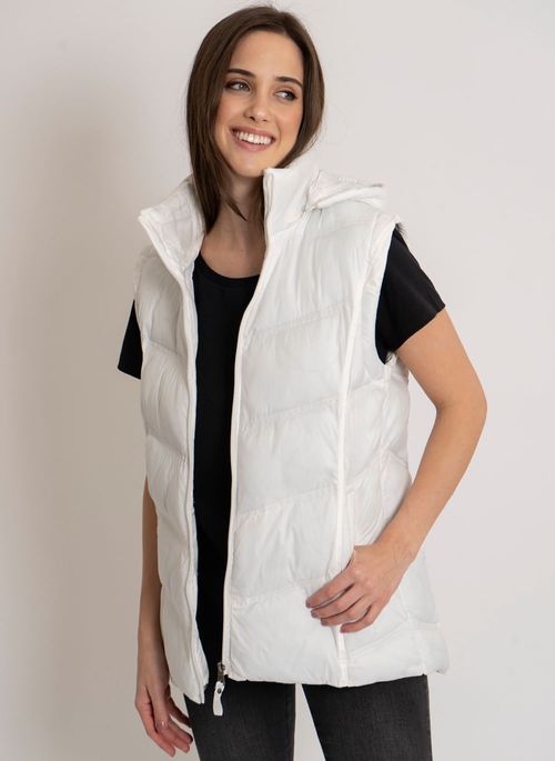 Jaqueta Aleatory Feminina Puffer 2 em 1 Off-White