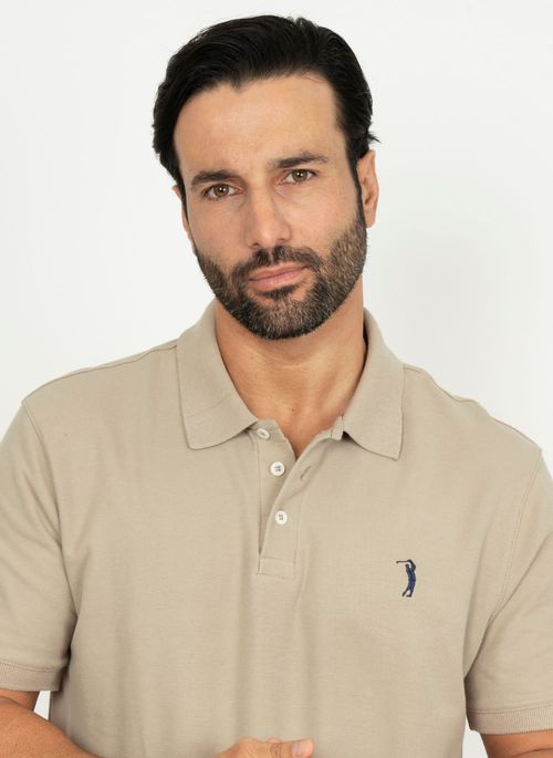 Camisa Polo Aleatory Piquet Light Khaki