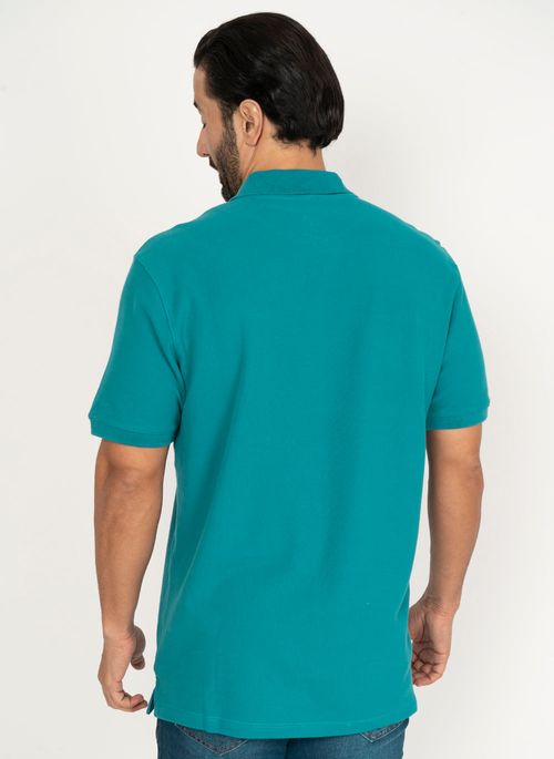 Camisa Polo Aleatory Piquet Light Azul Petróleo