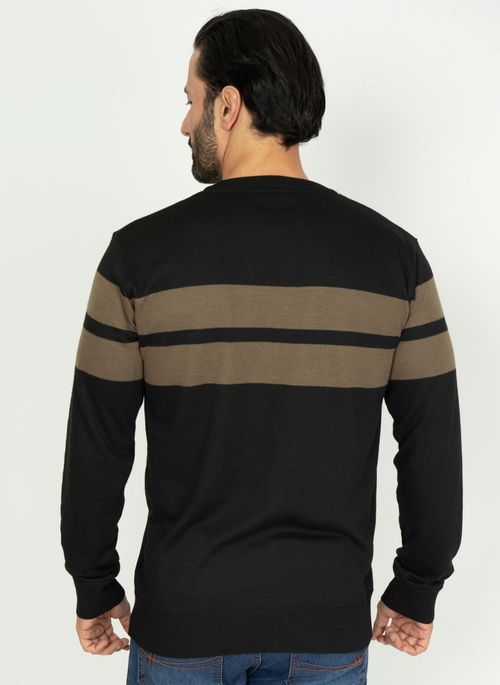Suéter Aleatory Listrado Resilient Preto