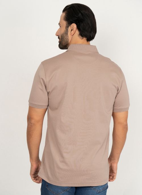 Camisa Polo Aleatory Lisa Algodão Pima Khaki
