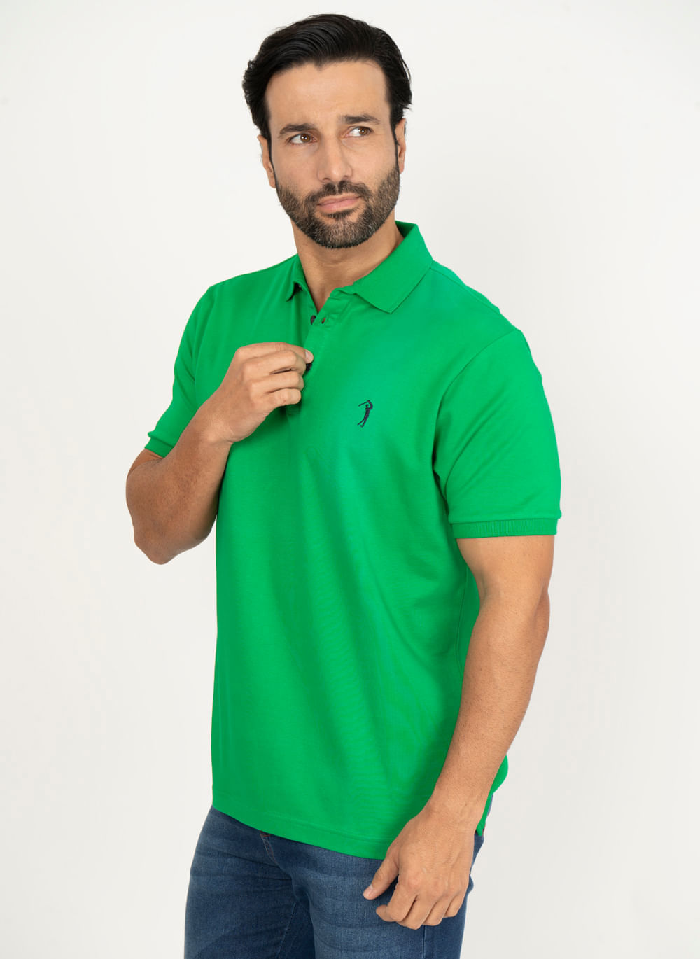 Camisa-Polo-Aleatory-Lisa-Algodao-Pima-Verde-Tropical-Verde-P