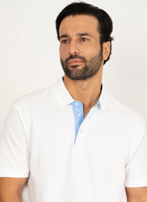 Camisa Polo Branca Lisa Aleatory