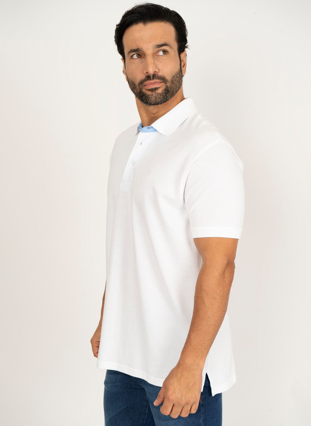 Camisa-Polo-Branca-Lisa-Aleatory-Branco-P