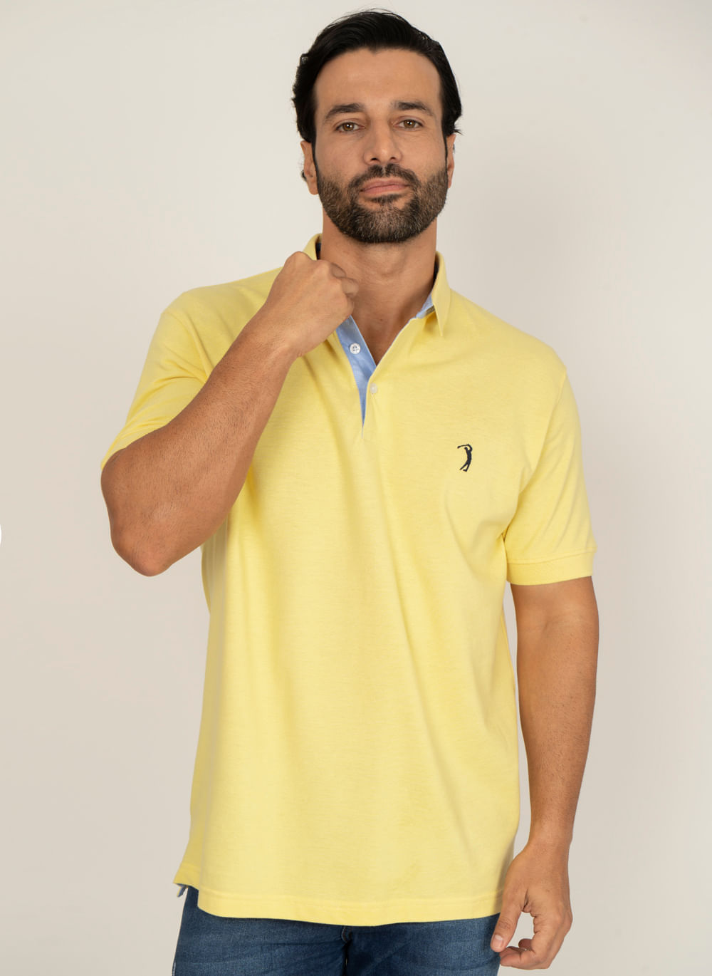 Camisa-Polo-Amarela-Lisa-Aleatory-Amarelo-XGGGG