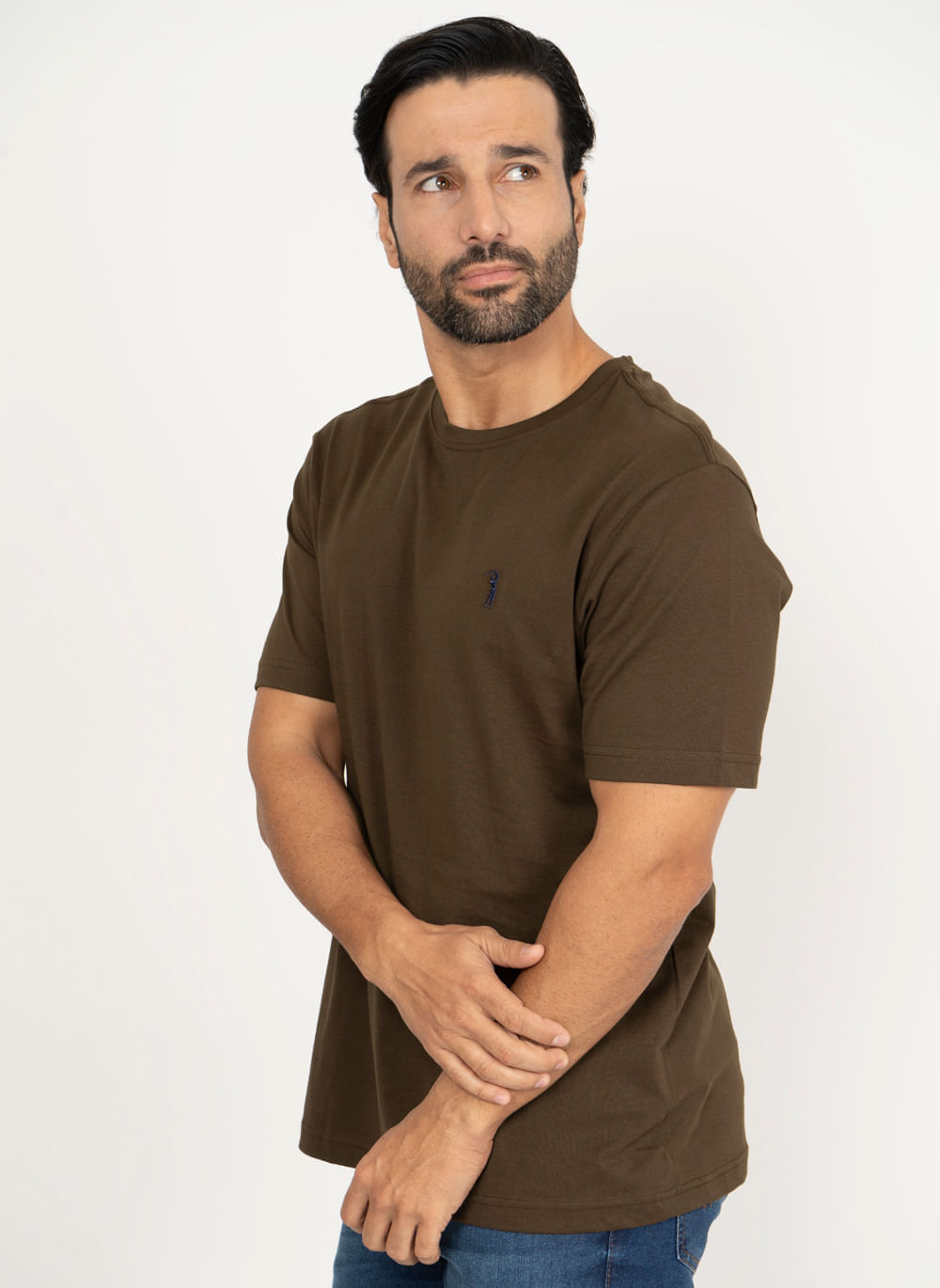 Camiseta-Aleatory-Lisa-Marrom-Marrom-G