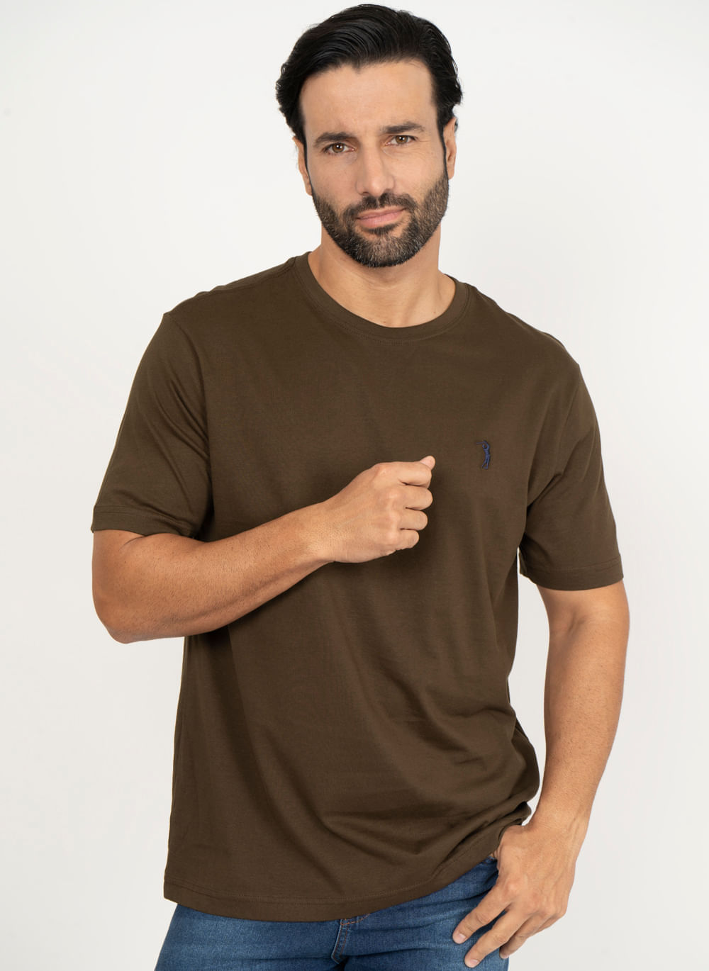 Camiseta-Aleatory-Lisa-Marrom-Marrom-G
