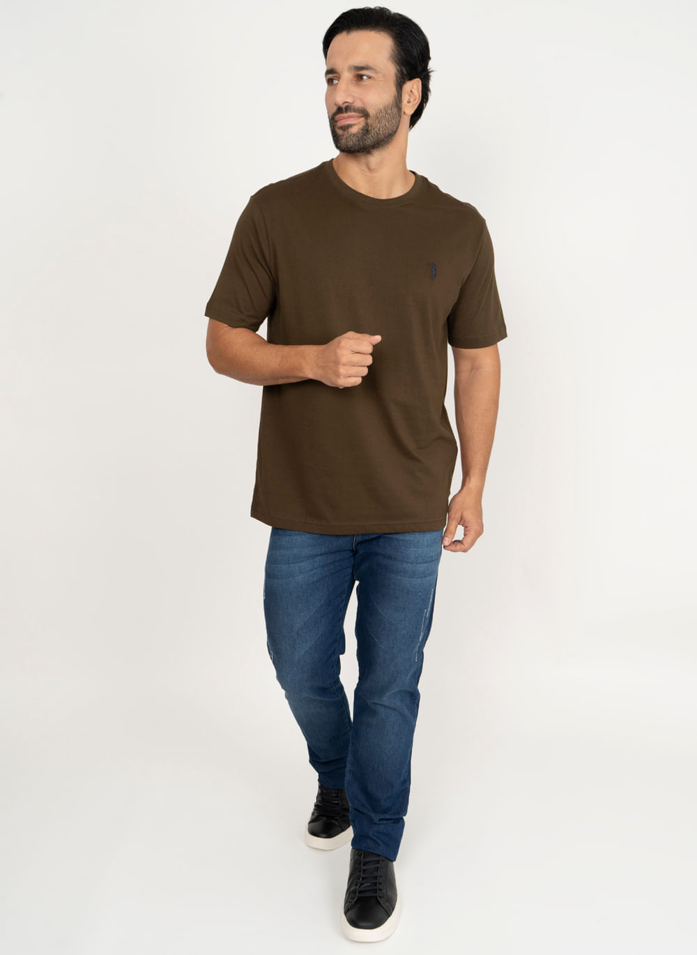 Camiseta-Aleatory-Lisa-Marrom-Marrom-G