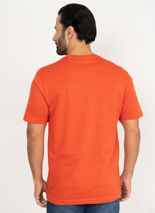 Camiseta Aleatory Lisa Laranja Avermelhado