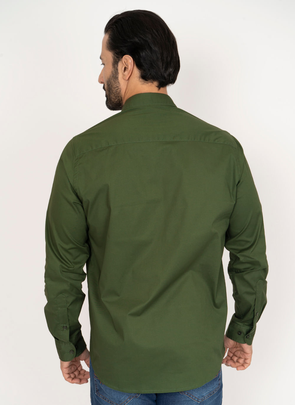 Camisa-Aleatory-Slim-Fit-Lisa-Lycra-Verde-Escuro-Verde-Escuro-P