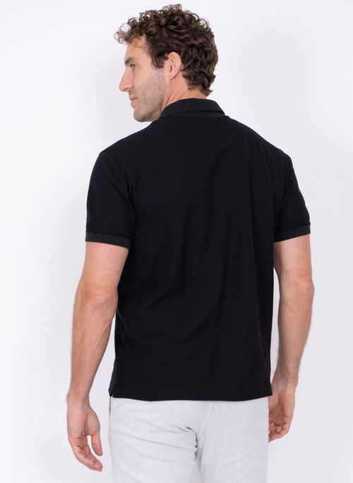 Camisa Polo Aleatory Petra Preto