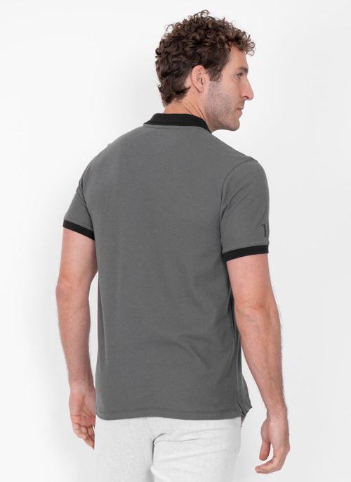 Camisa Polo Aleatory Statement Grafite