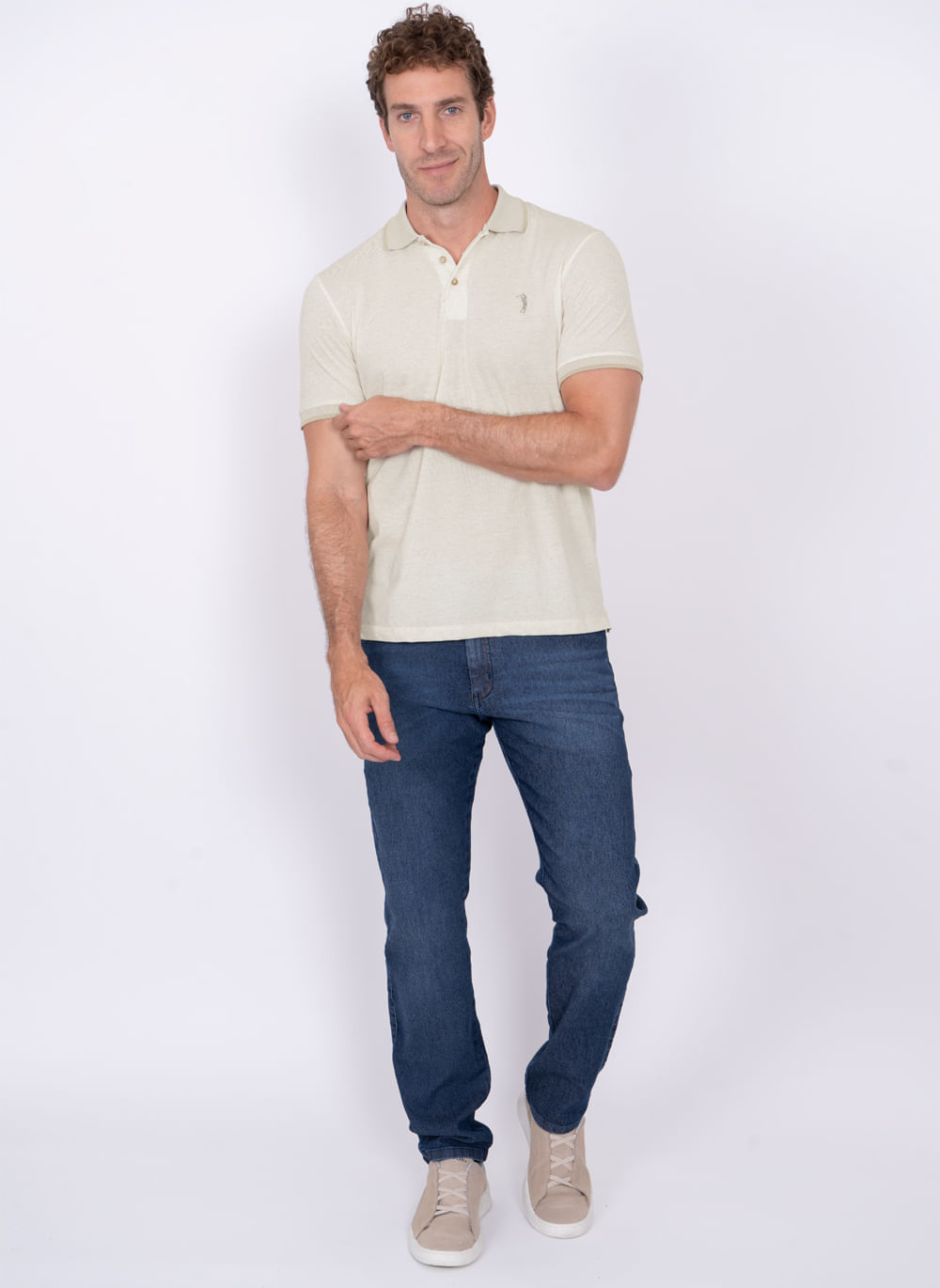 Camisa-Polo-Aleatory-Cairo-Khaki-Khaki-GG