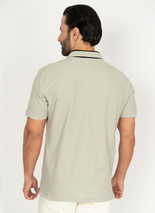 Camisa Polo Aleatory Manga Curta Portofino Cinza