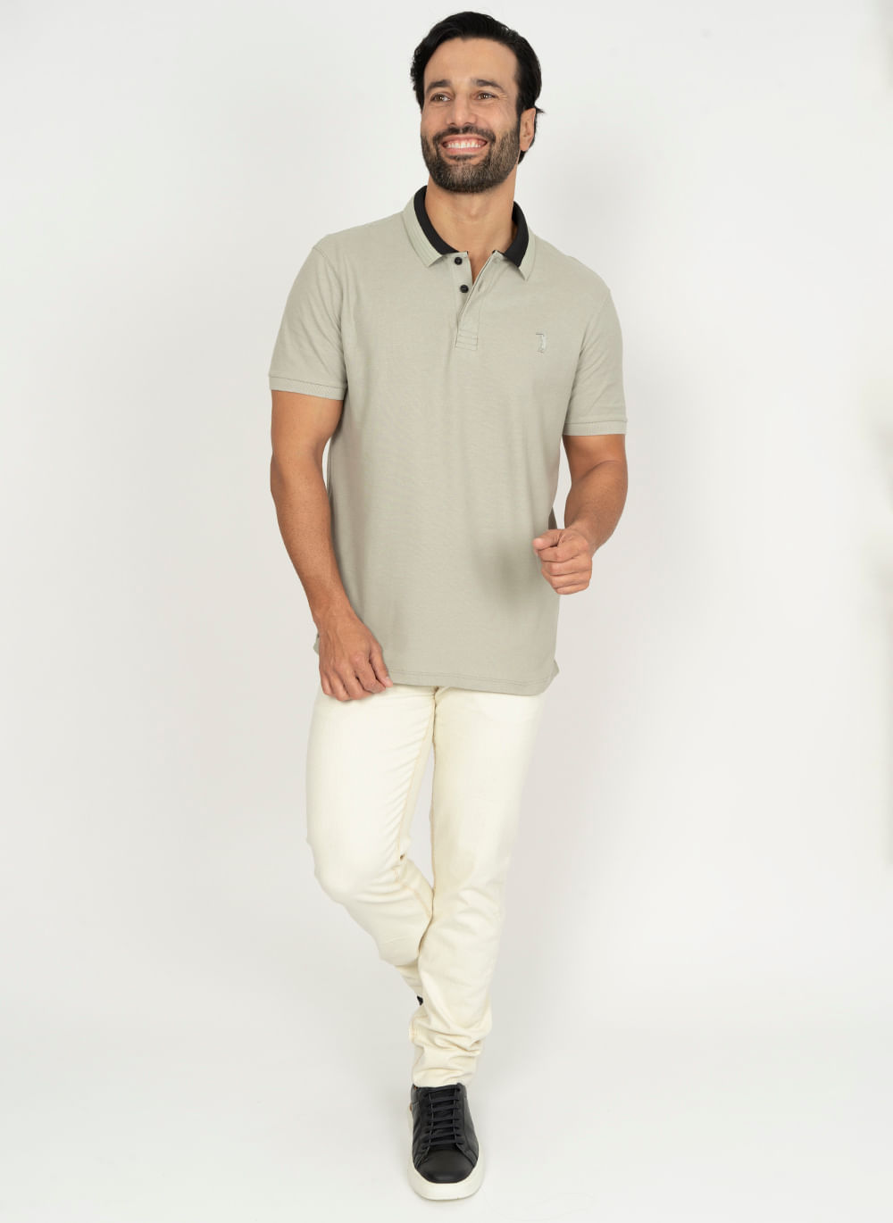 Camisa-Polo-Aleatory-Manga-Curta-Portofino-Cinza-Bege-P