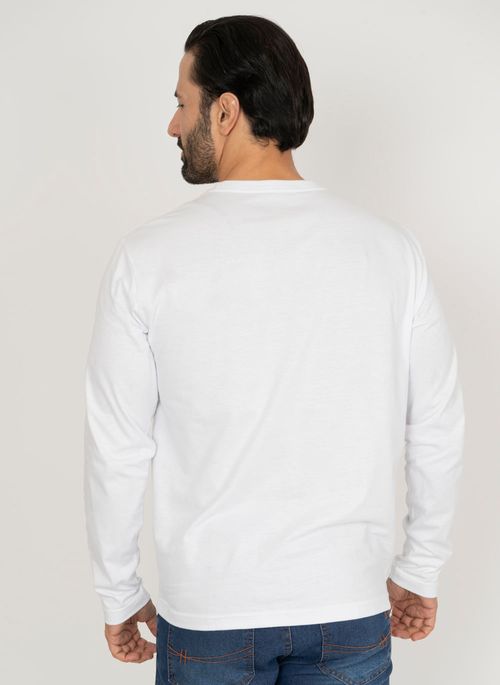 Camiseta Aleatory Básica Manga Longa Freedom Branca