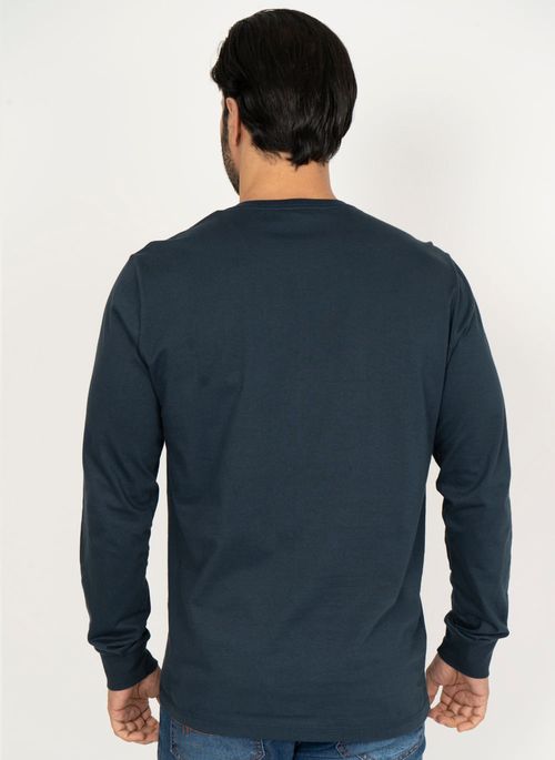 Camiseta Aleatory Básica Manga Longa Freedom Marinho