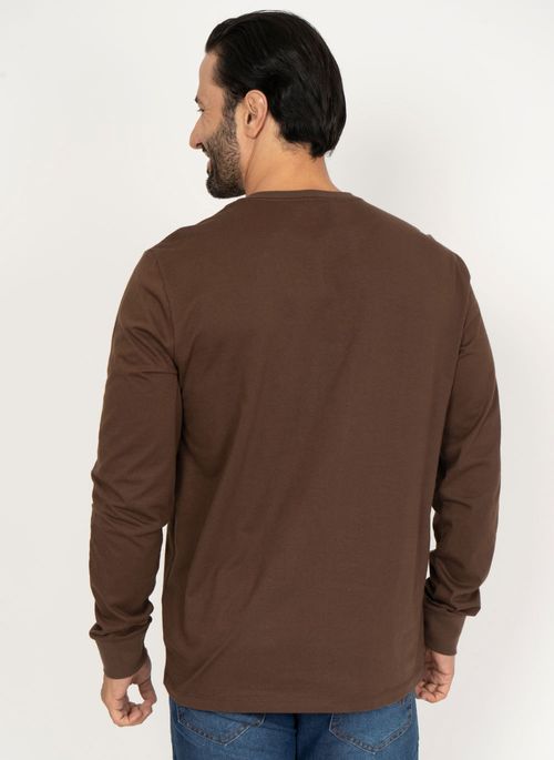 Camiseta Aleatory Básica Manga Longa Freedom Coffee