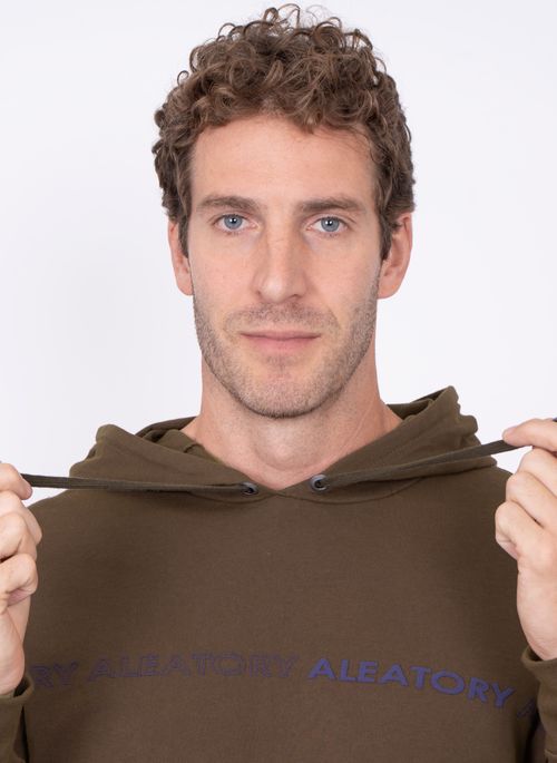 Camiseta Aleatory Manga Longa com Capuz Milan Marrom