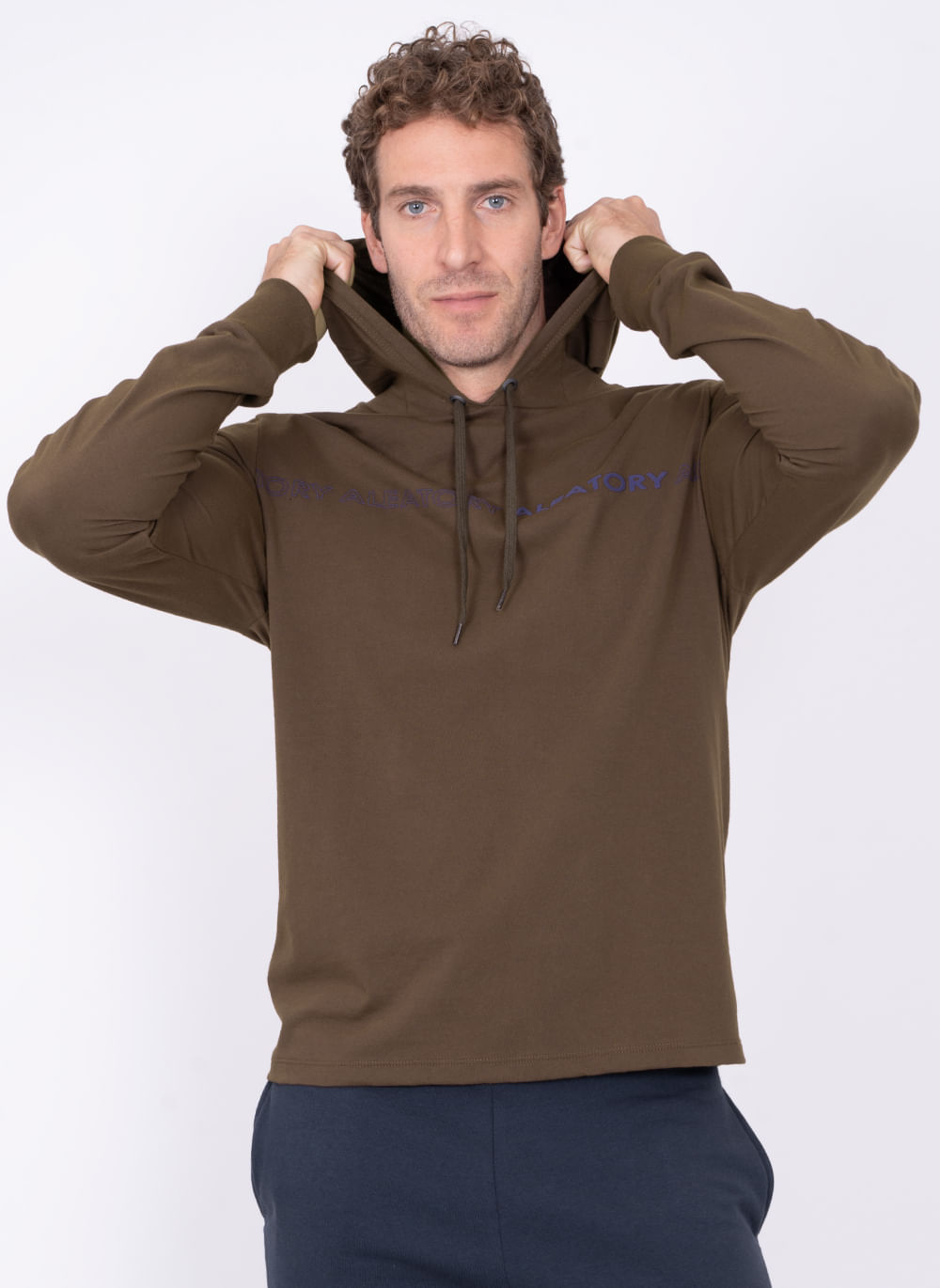 Camiseta-Aleatory-Manga-Longa-com-Capuz-Milan-Marrom-Marrom-P