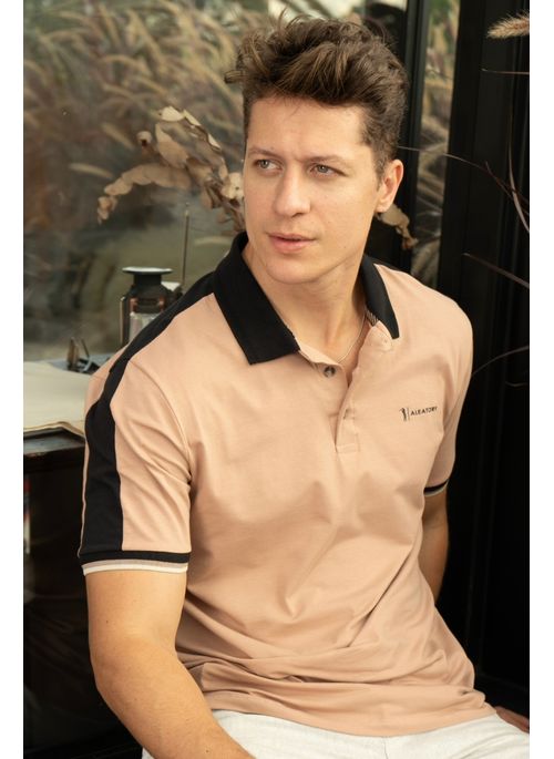 Camisa Polo Aleatory Woods Bege